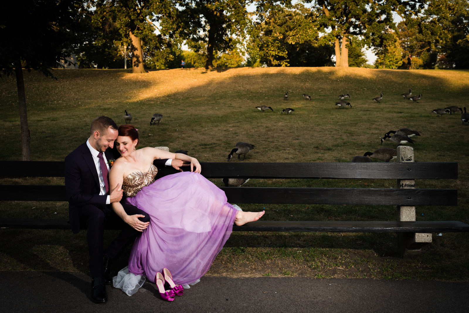 Purple wedding gown by Candice Cusic