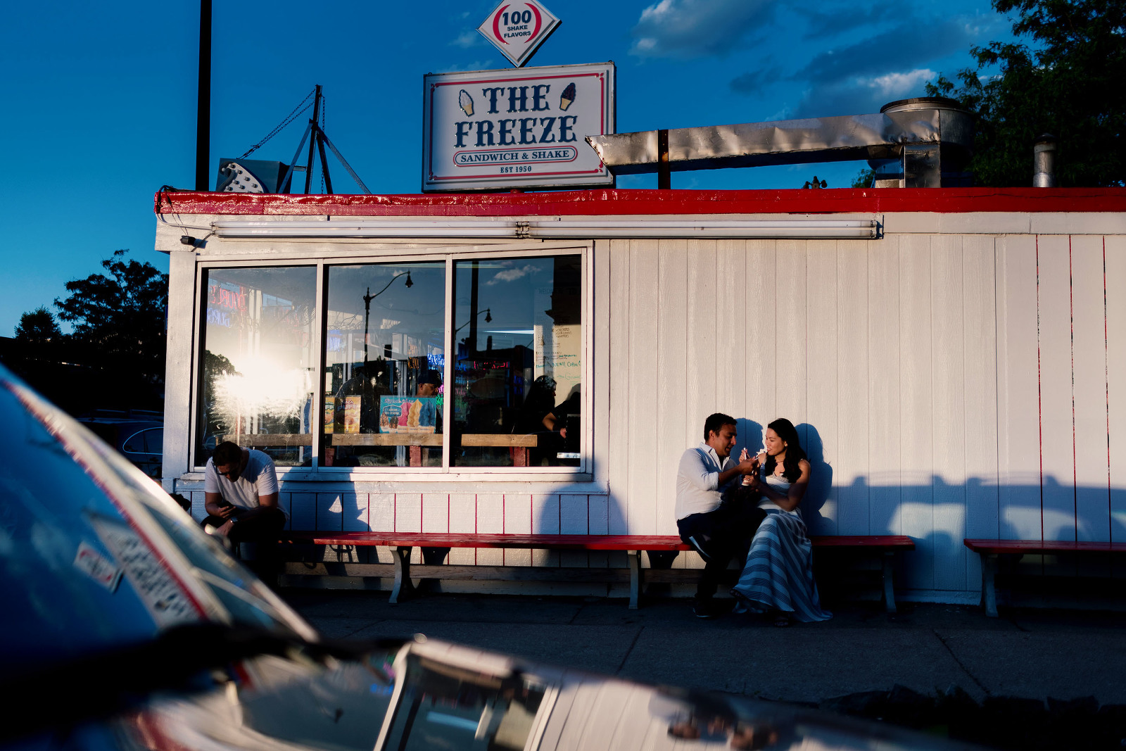 Dairy queen engagement photography Logan Square by Candice Cusic Photography