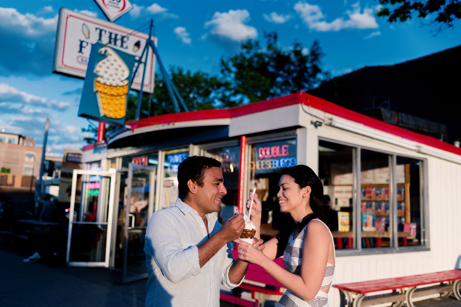 Dairy queen engagement photography Logan Square Chicago